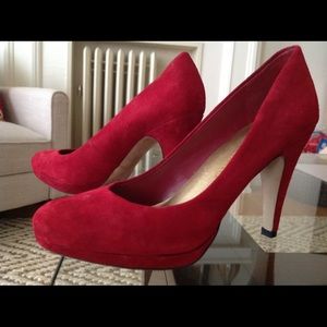 Franco Sarto  Red Suede Pumps